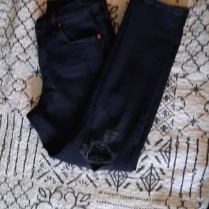 Levi's 501 S black/gray distressed jeans 29x28